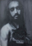 Portrait of Artist A. Zakharov With a Cat